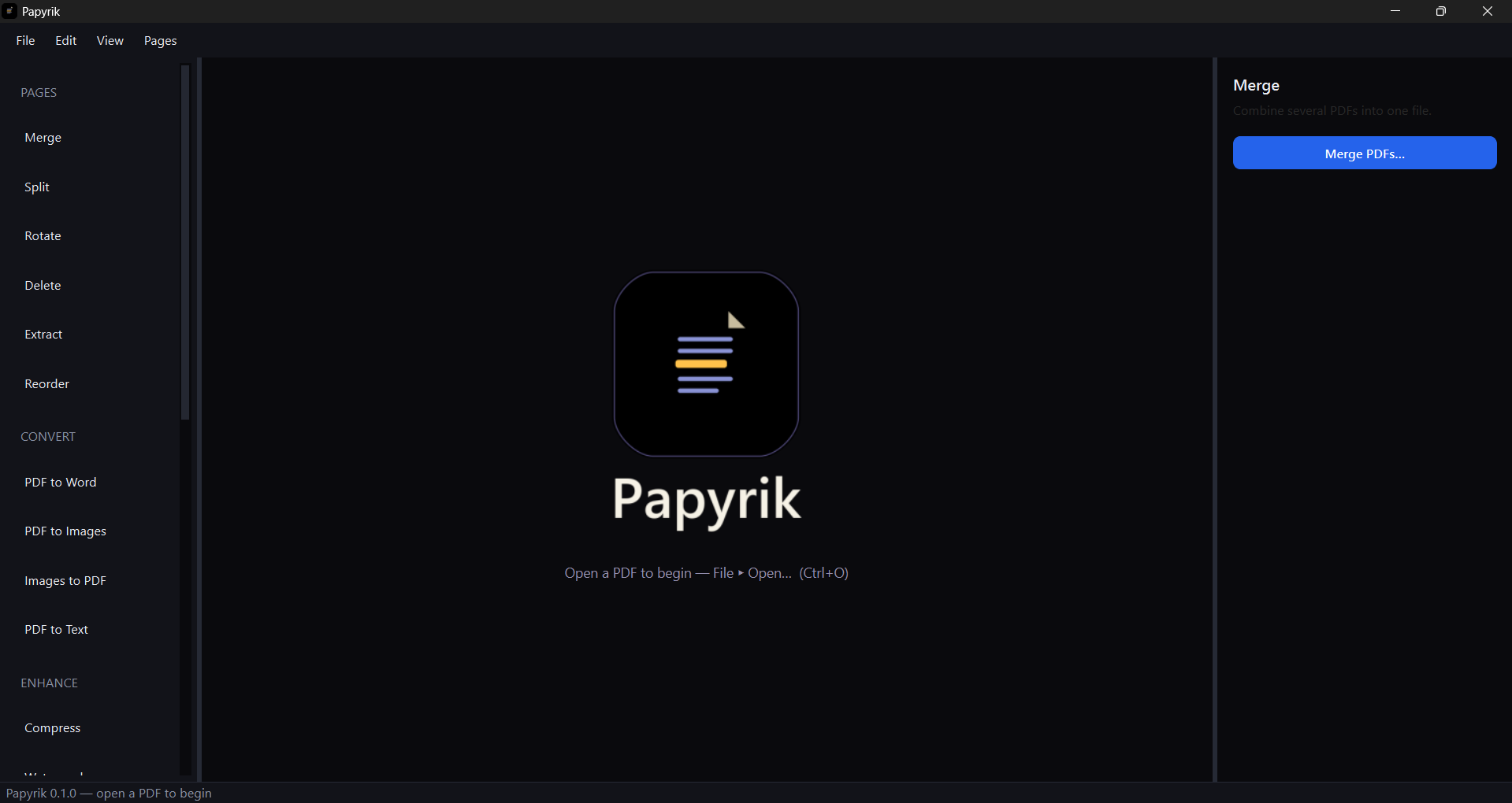Papyrik — Offline Desktop PDF Toolkit